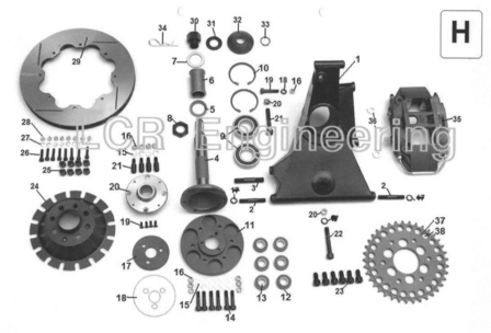 Sidecarshop Radmutter platte f&uuml;r BBS Magnesiumfelge (F8/G8/H32)