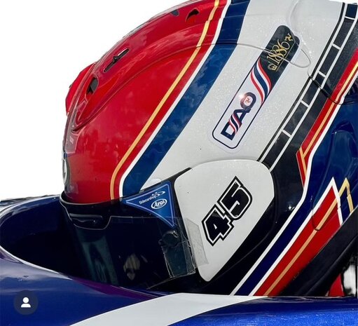 Sidecarshop Arai visor Aufkleber (blau)